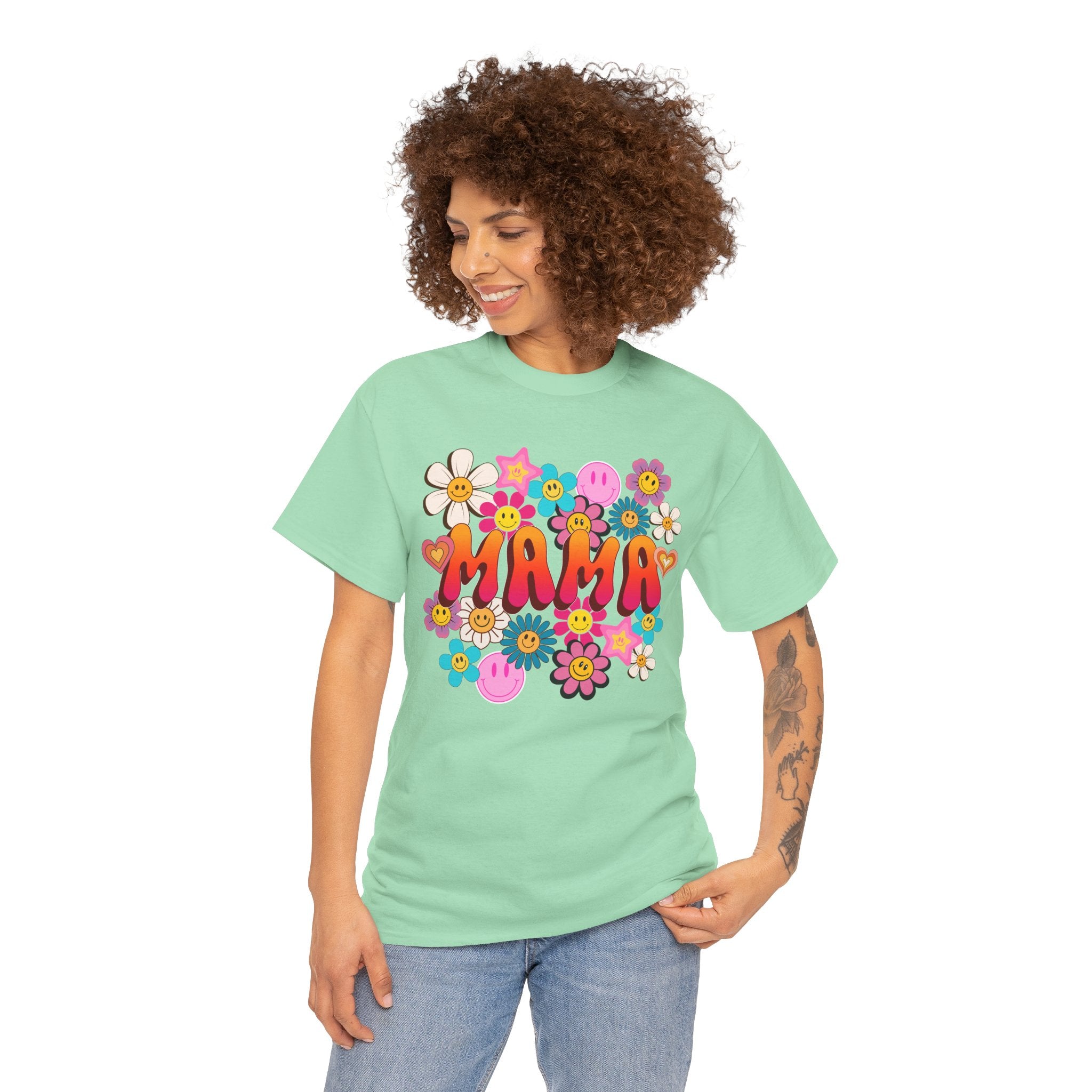 Mama Floral Tee — Retro Cute Flower Mom T‑Shirt