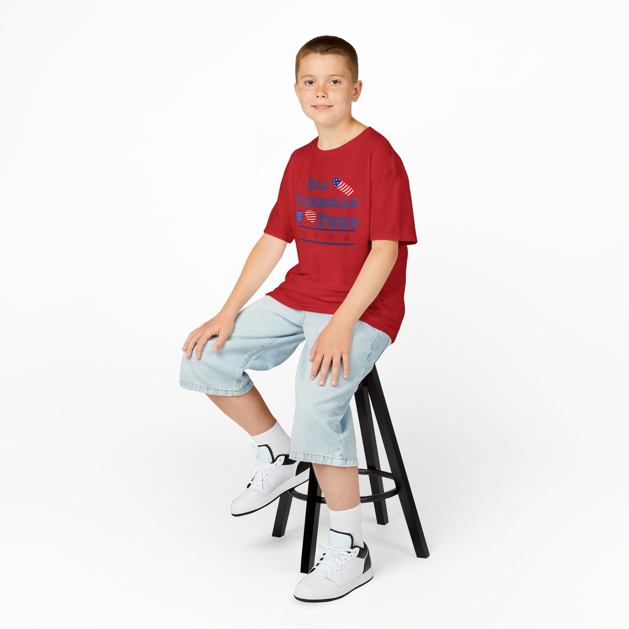 Kids Tee — "All American Dude" Patriotic 4th of July T-Shirt