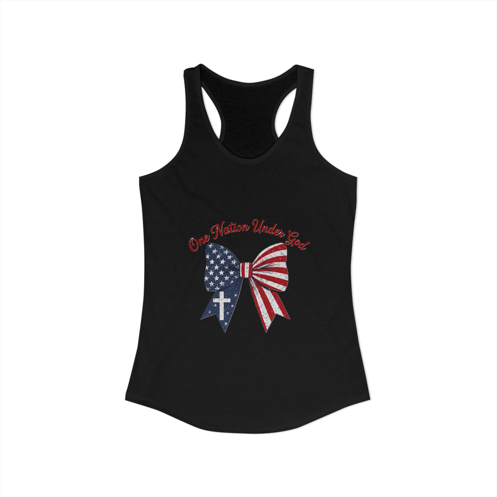 One Nation Under God Patriotic Tank Top — Women's Racerback