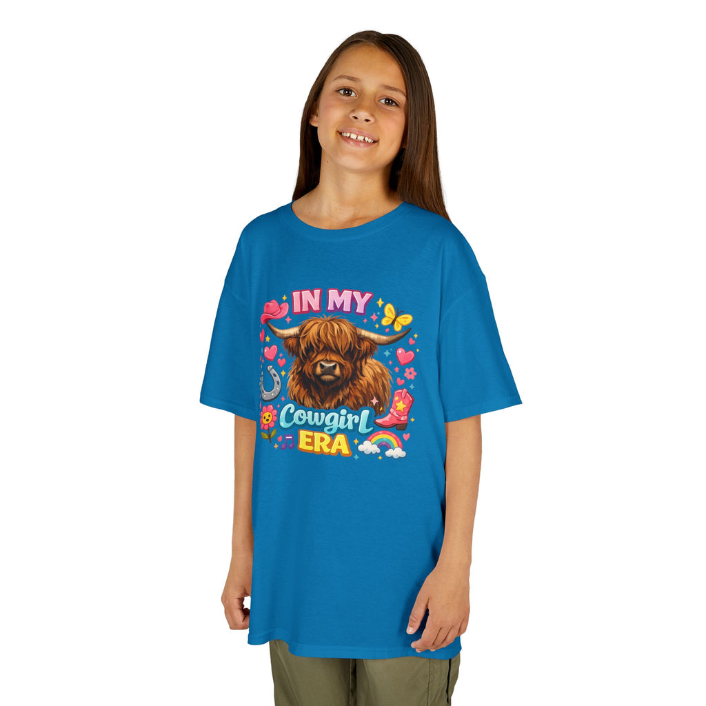 Kids Tee — "In My Cowgirl Era" Highland Cow Graphic