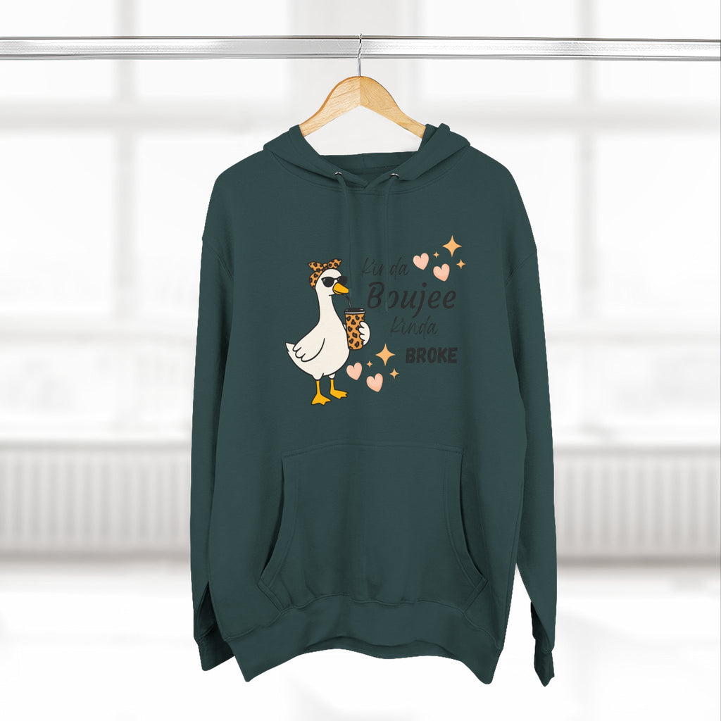 Duck Graphic Hoodie — "A Little Boujee, Kinda Broke" Cute Casual Pullover