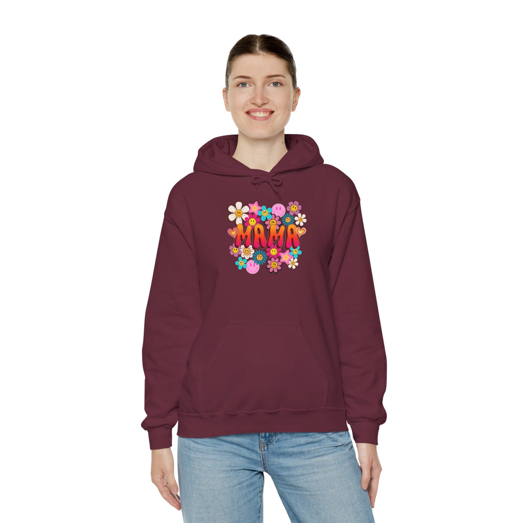 Mama Floral Hoodie — Retro Flower Power "Mama" Sweatshirt