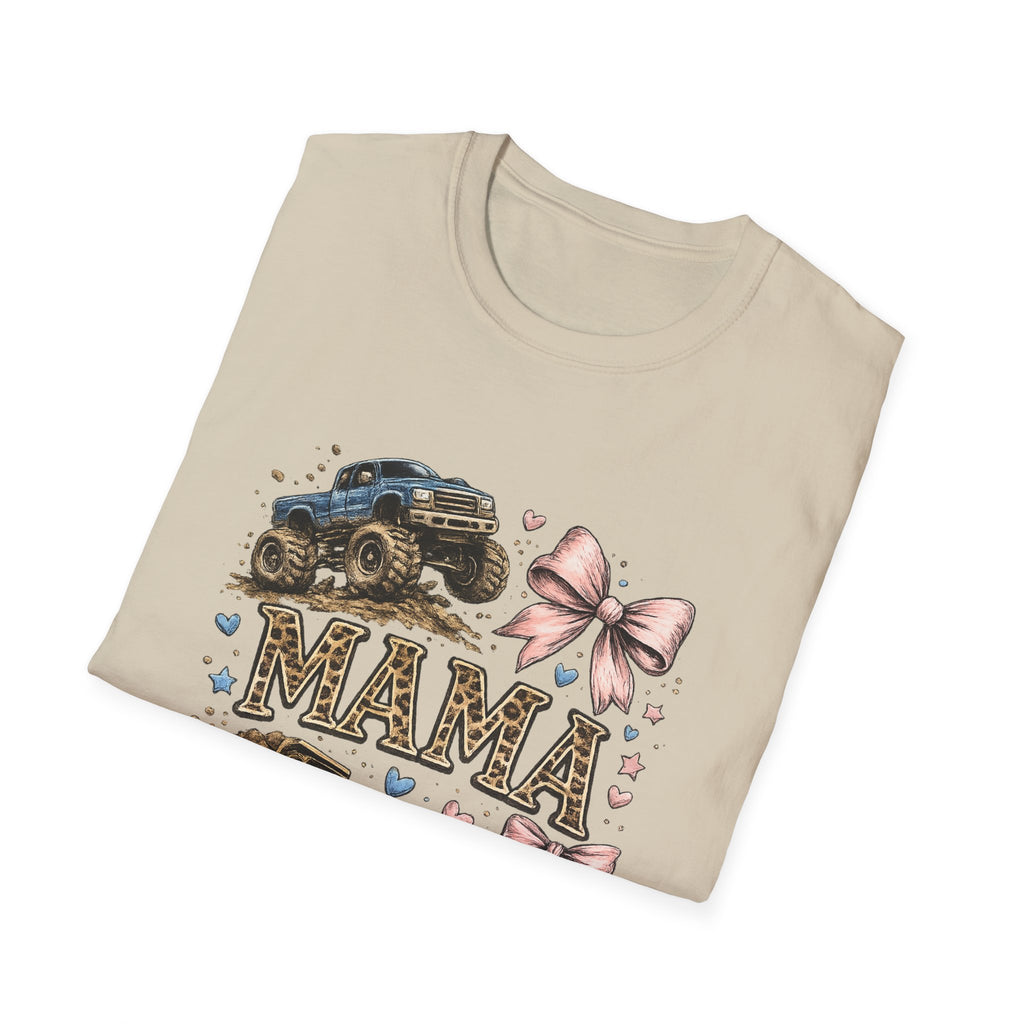 Mama Jeep & Ballet Shoes T-Shirt — 'MAMA' Graphic Tee with Trucks, Bows & Ballet Slippers