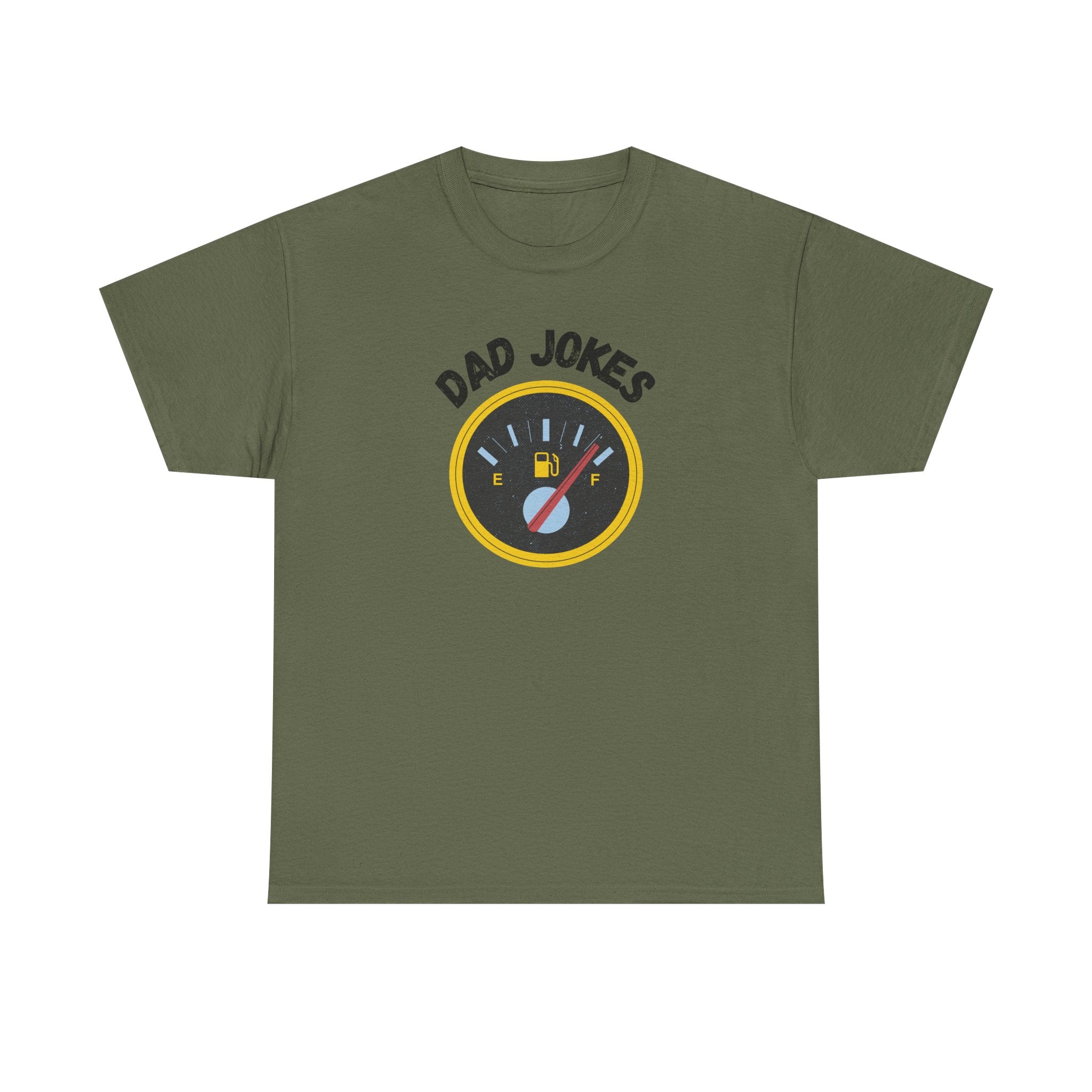 Dad Jokes Fuel Gauge T-Shirt — Funny Father's Day Tee for Dads & Humor Lovers