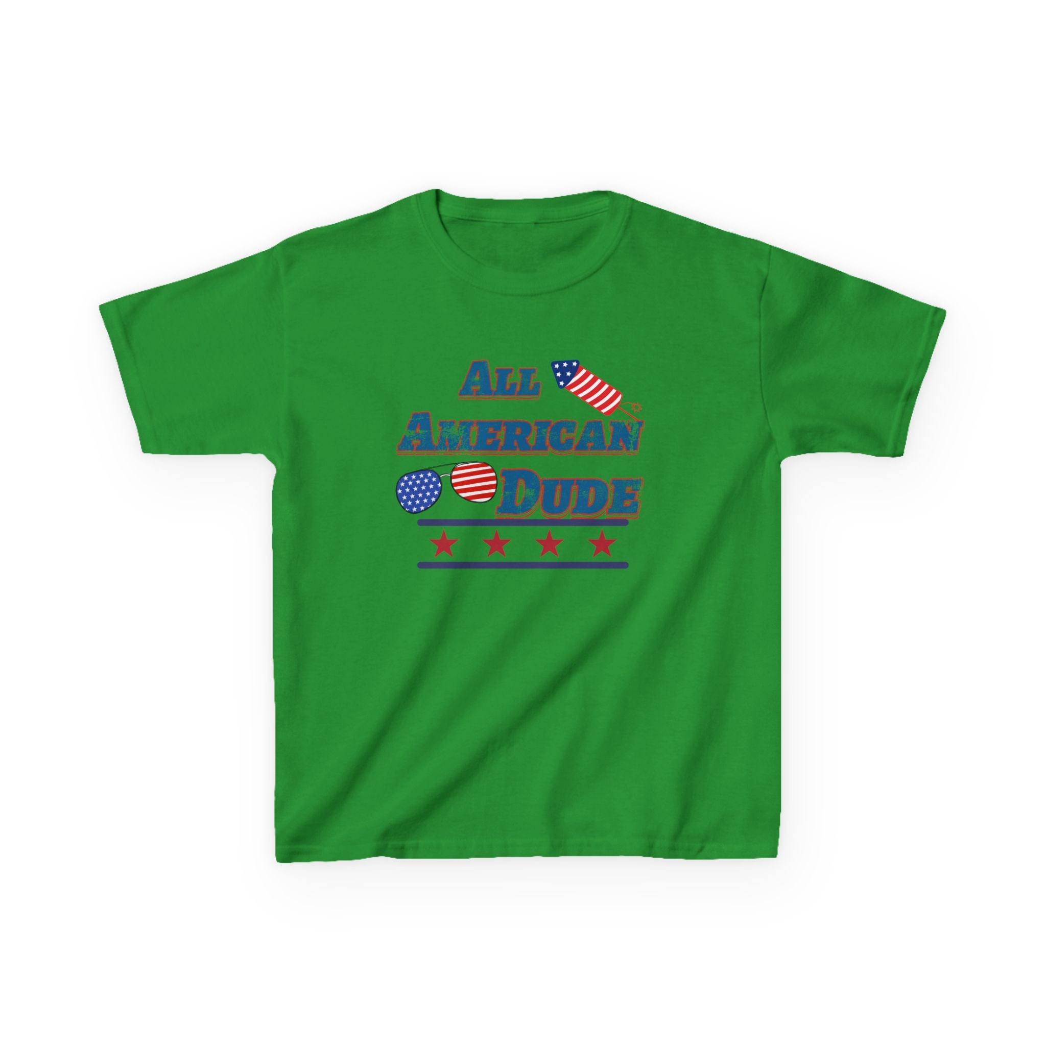 Kids Tee — "All American Dude" Patriotic 4th of July T-Shirt