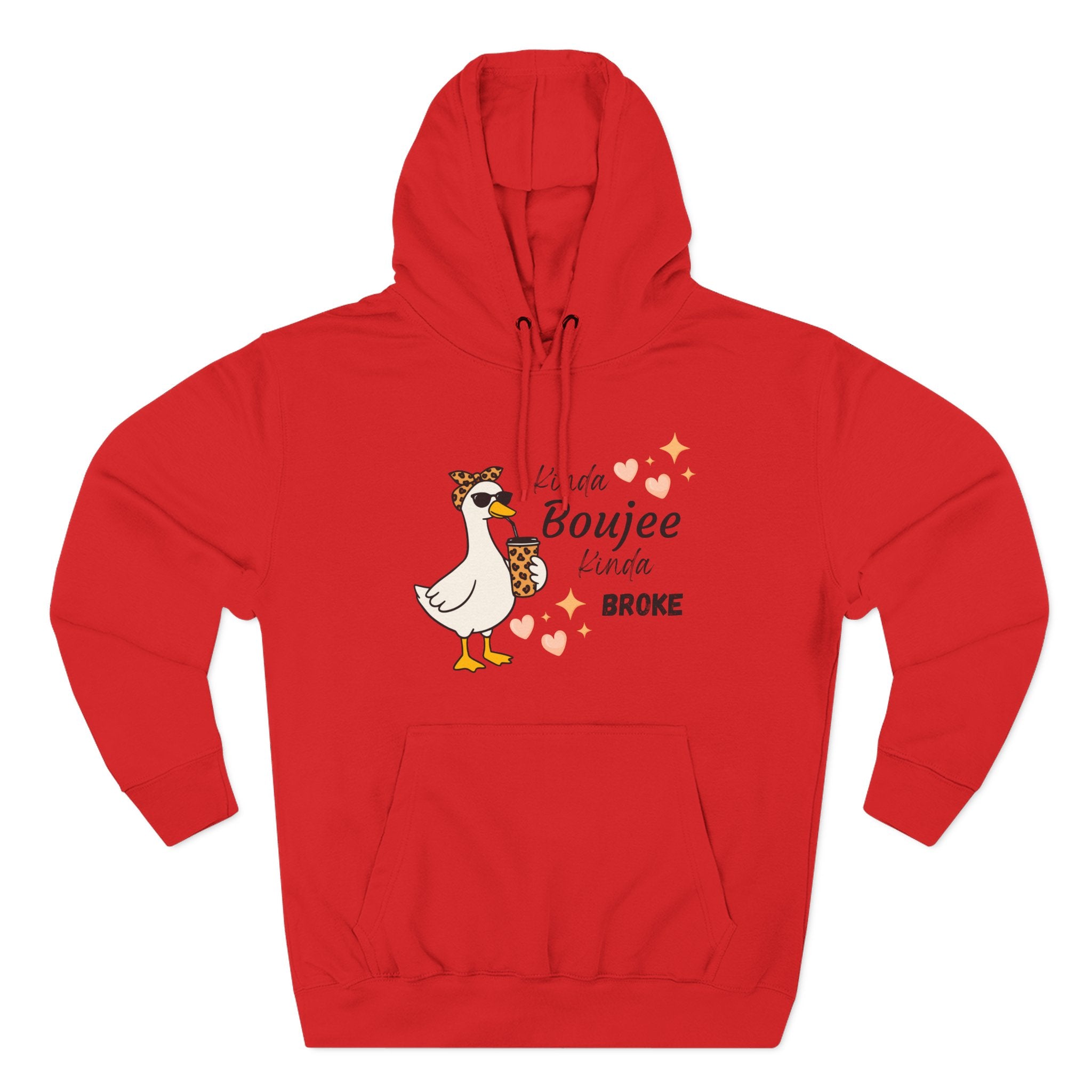 Duck Graphic Hoodie — "A Little Boujee, Kinda Broke" Cute Casual Pullover