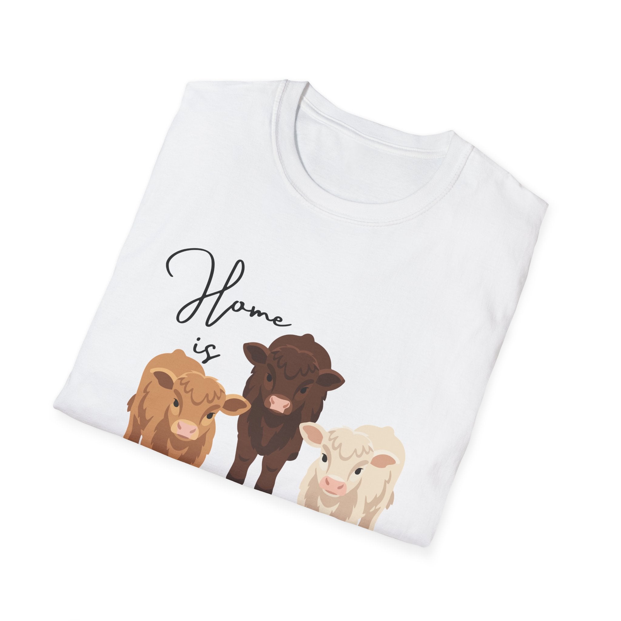Cow Trio Graphic T-Shirt — "Home is Where the Herd Is" Farm Animal Tee