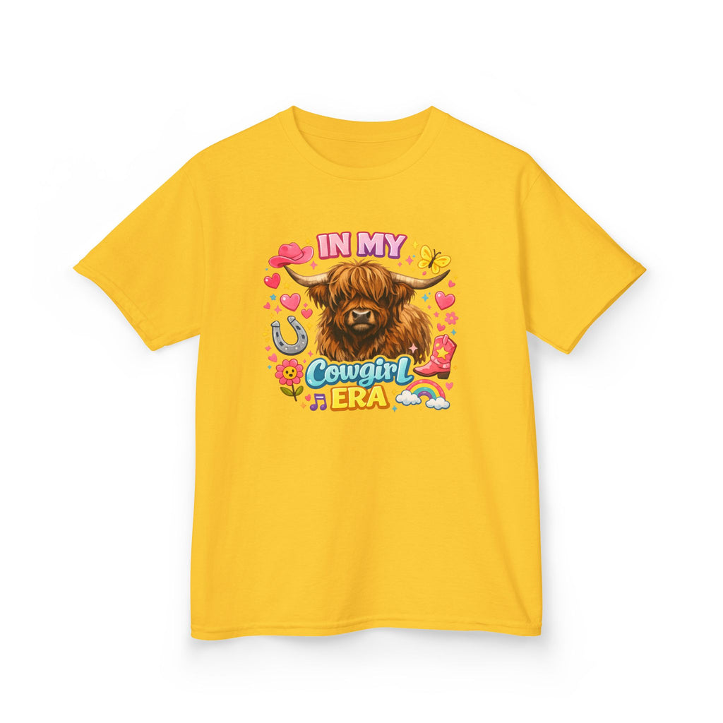 Kids Tee — "In My Cowgirl Era" Highland Cow Graphic