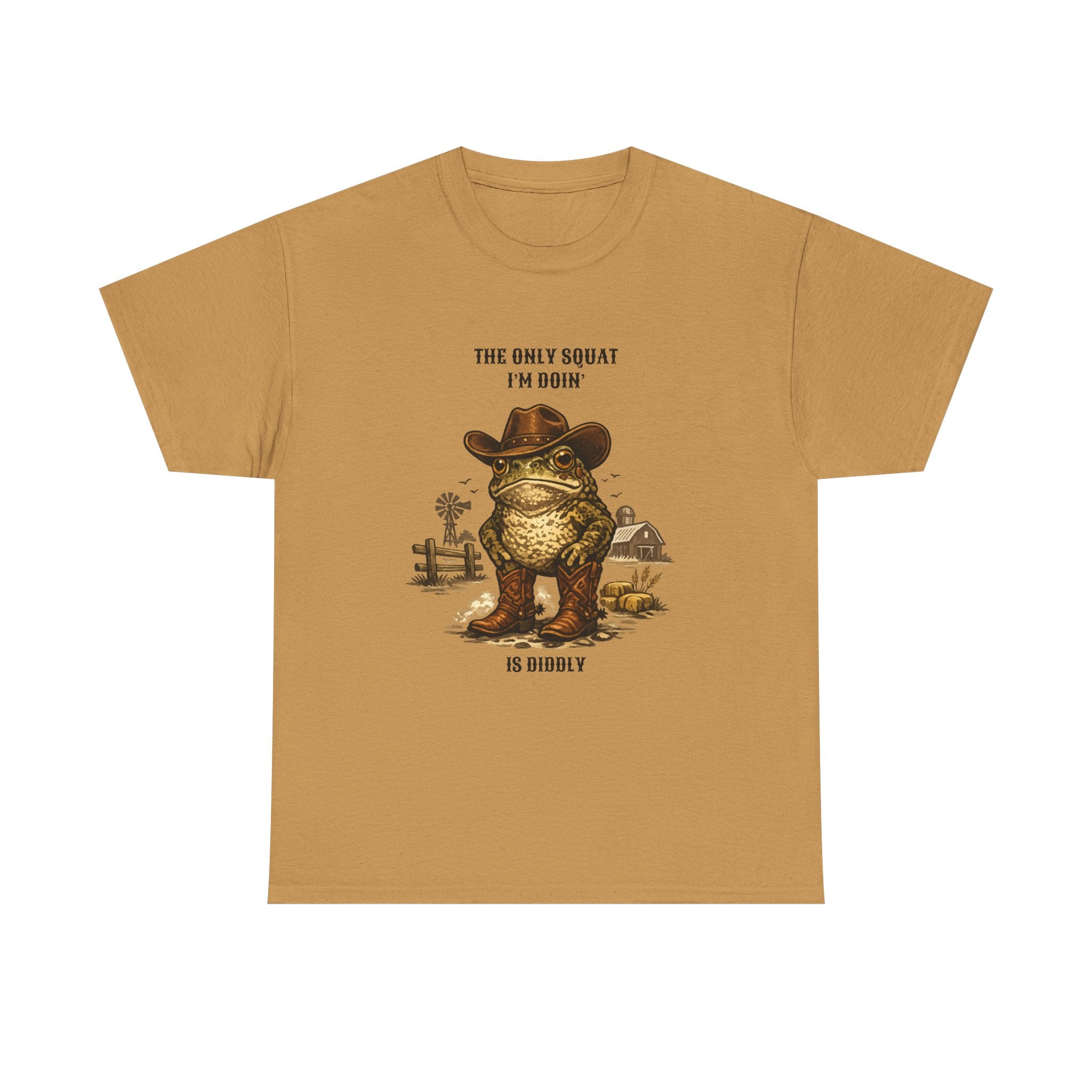Frog Cowboy Tee — “The Only Squat I’m Doin’ Is Diddle” Funny Western Graphic T-Shirt