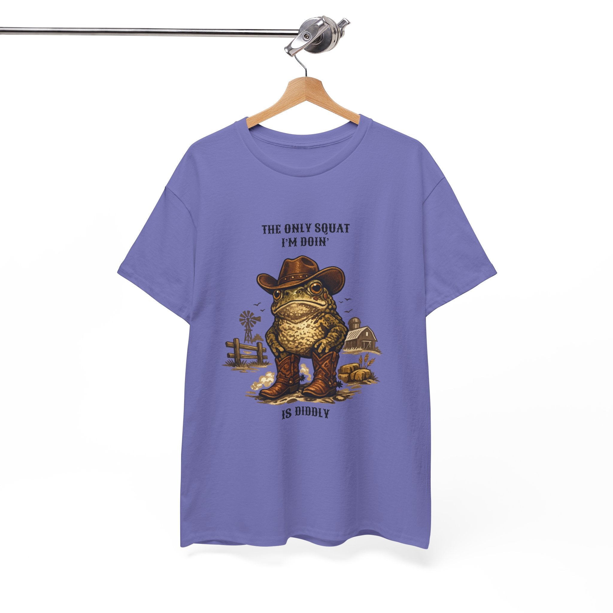 Frog Cowboy Tee — “The Only Squat I’m Doin’ Is Diddle” Funny Western Graphic T-Shirt