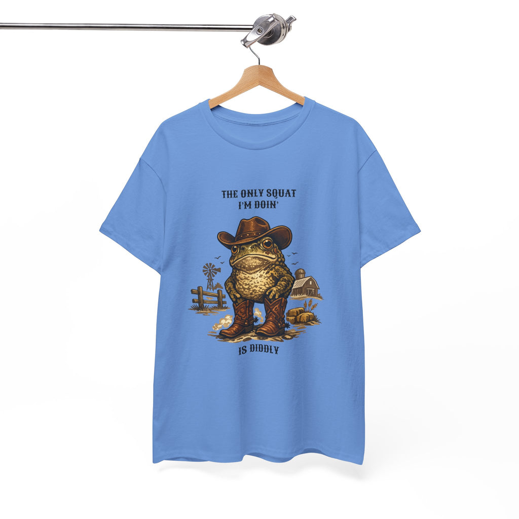 Frog Cowboy Tee — “The Only Squat I’m Doin’ Is Diddle” Funny Western Graphic T-Shirt