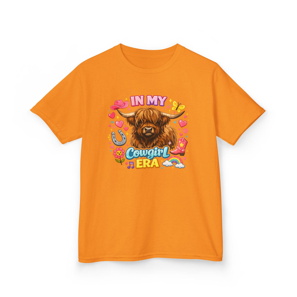 Kids Tee — "In My Cowgirl Era" Highland Cow Graphic