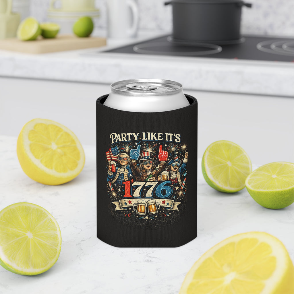 Can Cooler - "Party Like It’s 1776" Patriotic Independence Day Beer Koozie