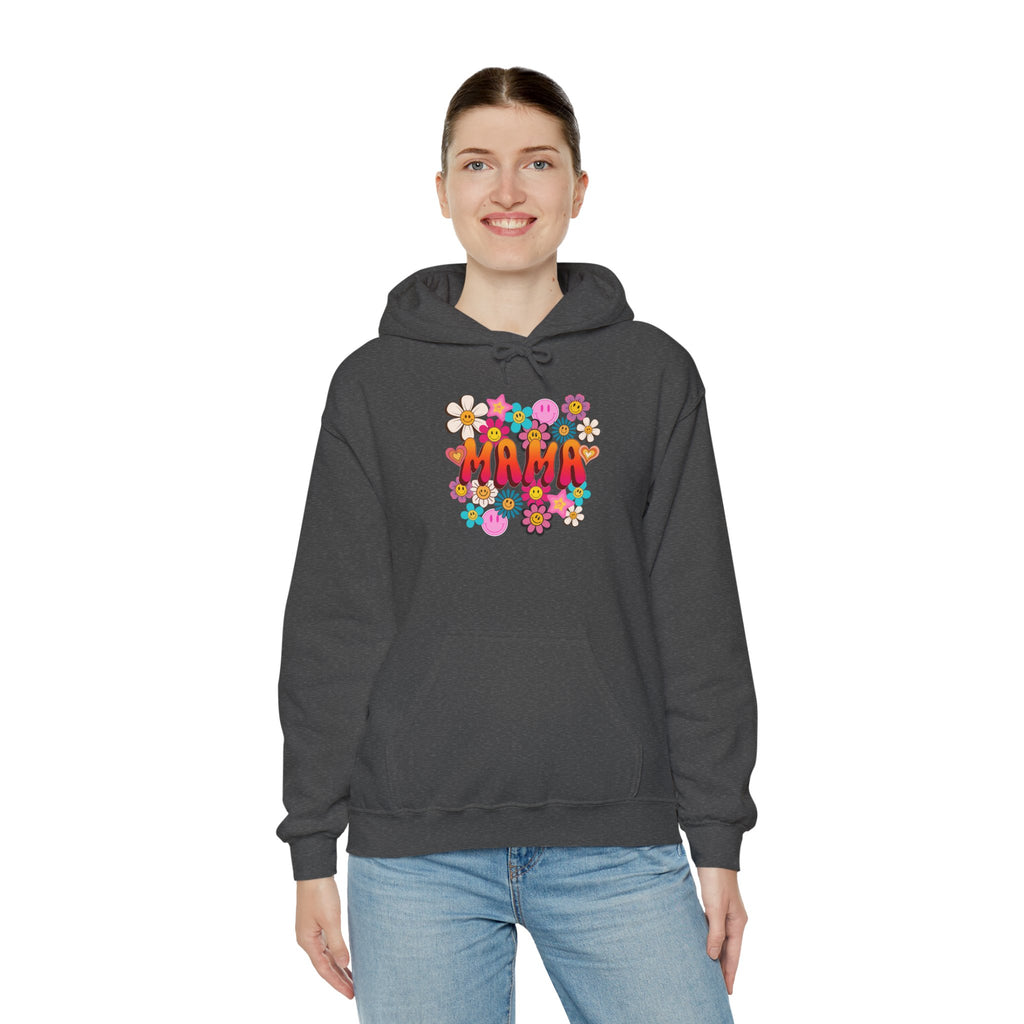 Mama Floral Hoodie — Retro Flower Power "Mama" Sweatshirt