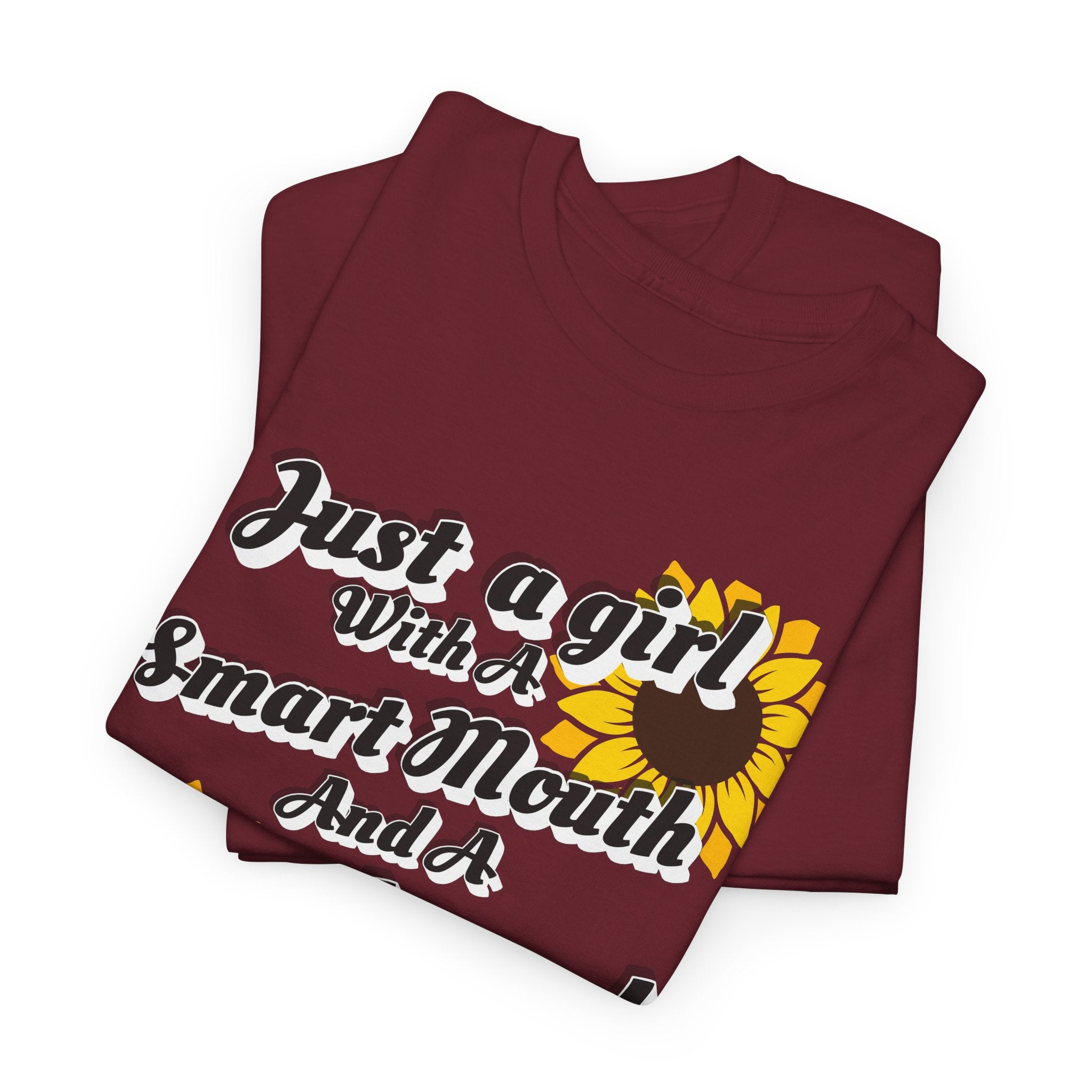 Cornbread Accent T-Shirt – "Just a Girl with a Smart Mouth and a Cornbread Accent" Sunflower Graphic