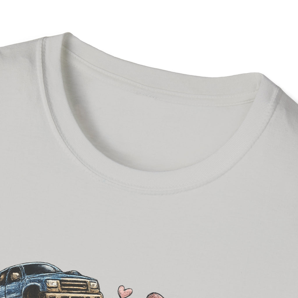 Mama Jeep & Ballet Shoes T-Shirt — 'MAMA' Graphic Tee with Trucks, Bows & Ballet Slippers