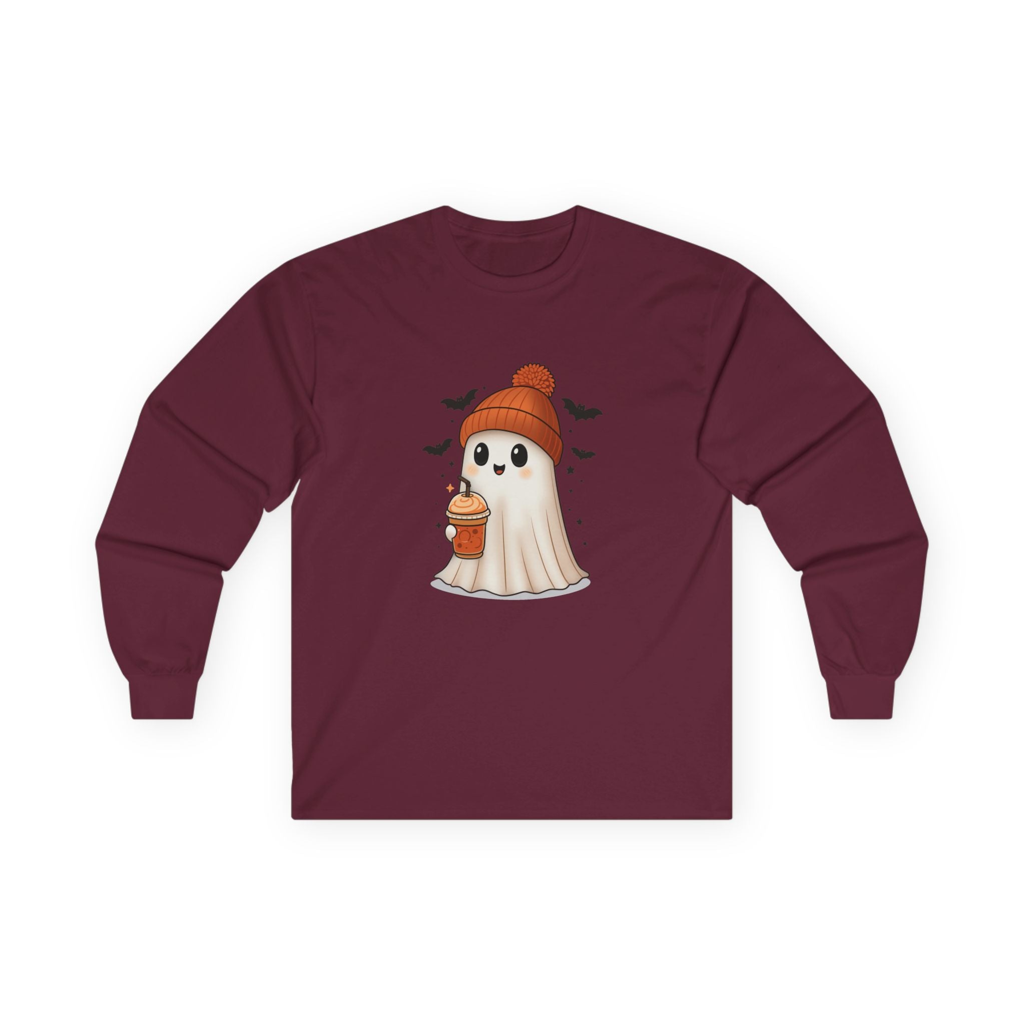 Cute Pumpkin Spice Ghost Unisex Ultra Cotton Long Sleeve Tee